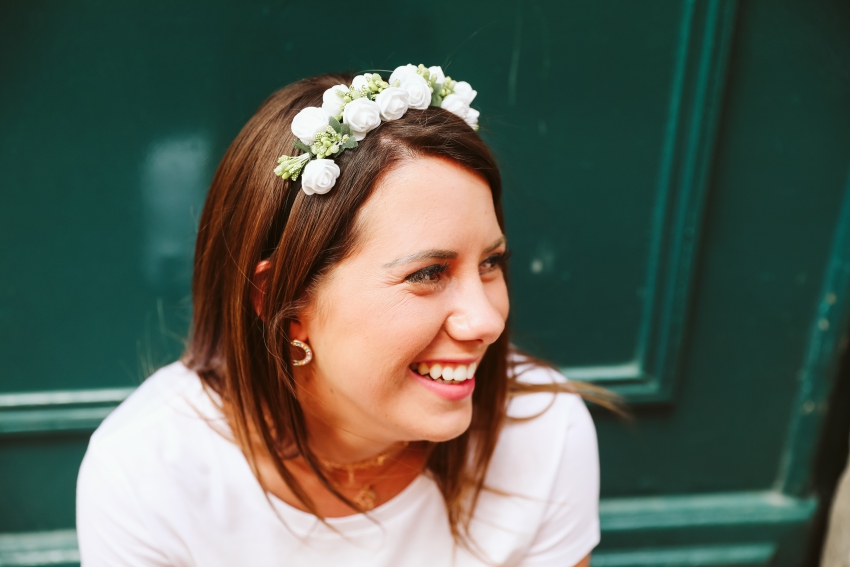 Bandeau pour cheveux à fleurs pour enterrement de vie de jeune fille slogan  Bride